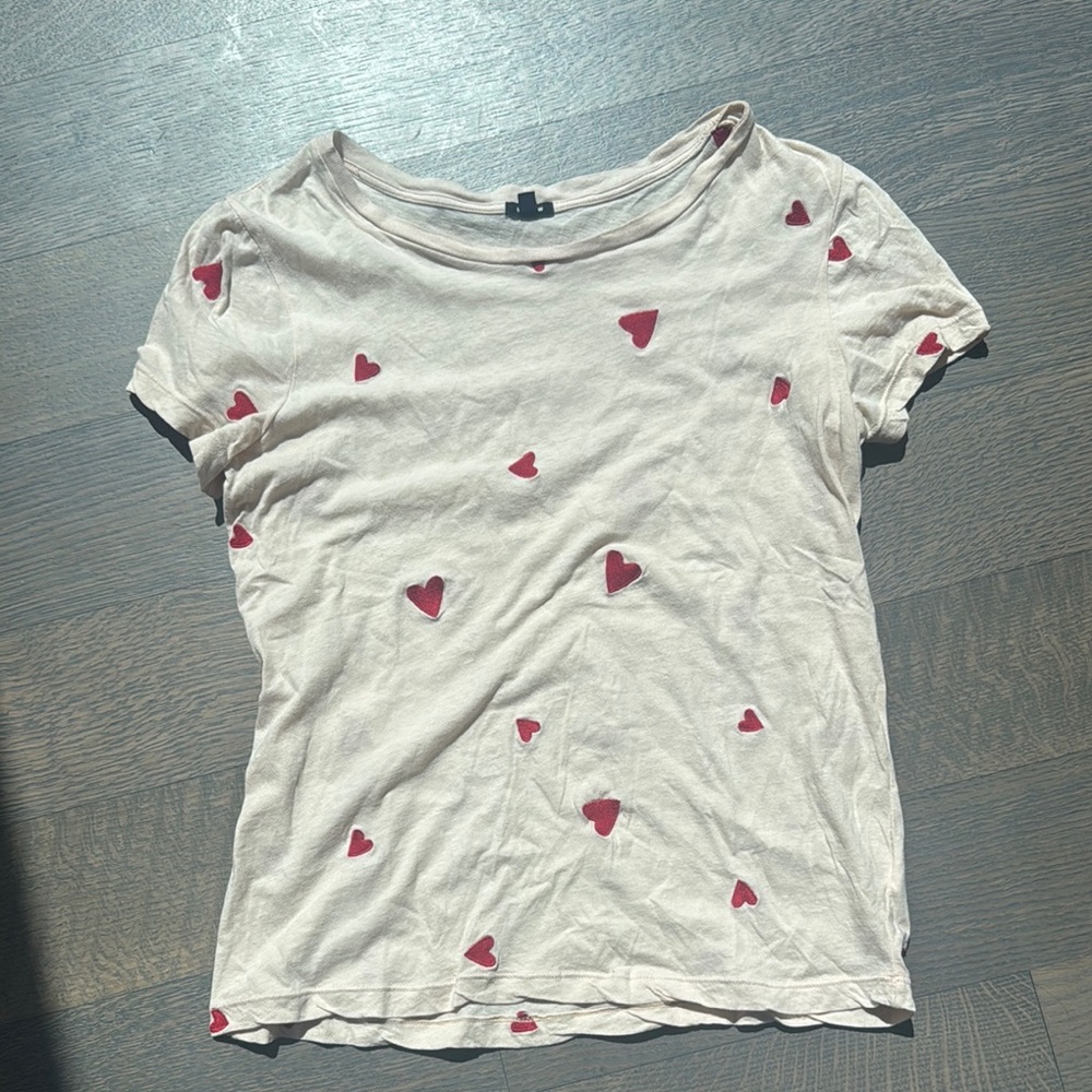 Monrow Heart Cream Top